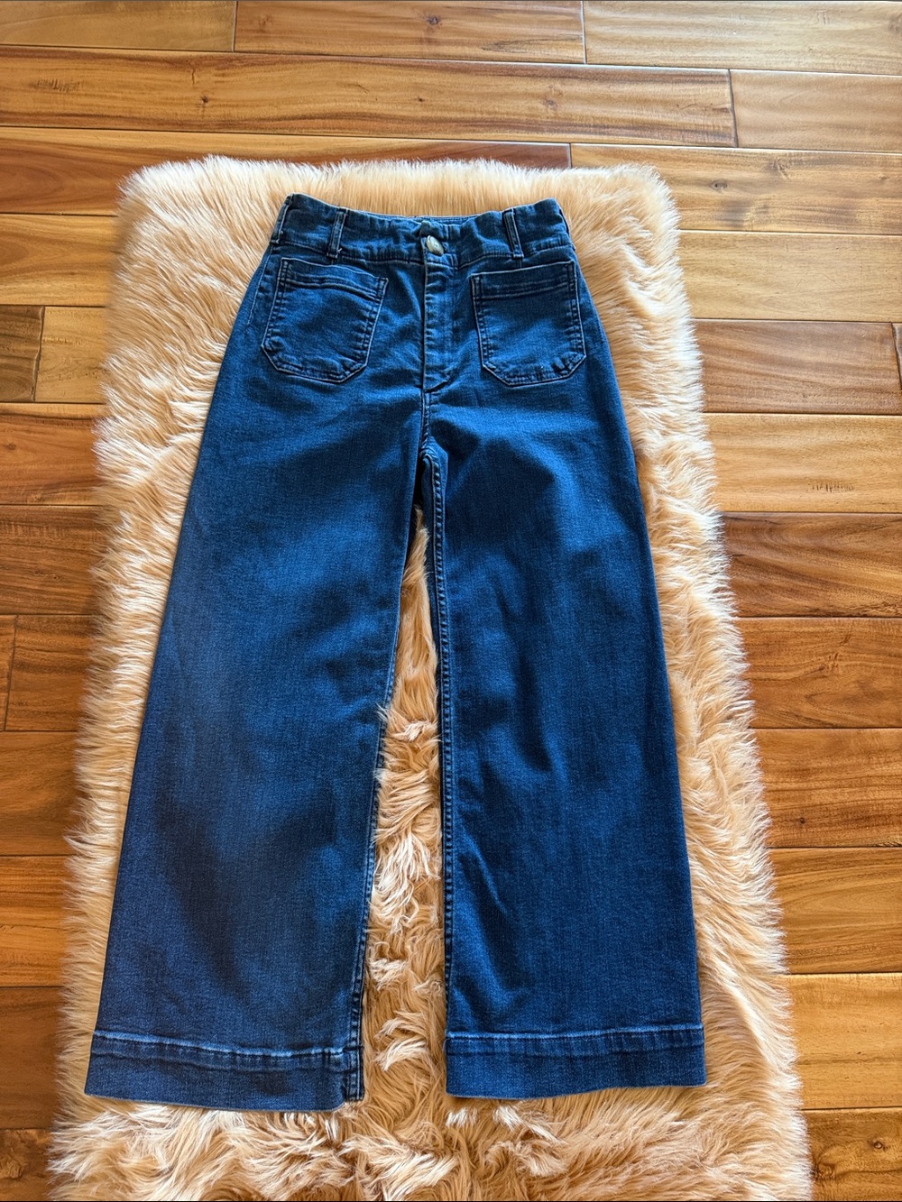 Anthropologie Maeve The Collette Denim Cropped Wide-Leg Jeans Sz 27 - Picture 2 of 12